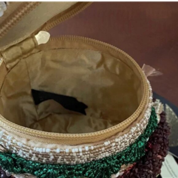 Hand Made in India Beaded Hamburger Bag Crossbody Rare Unique Viral Tik Tok - Picture 5 of 11